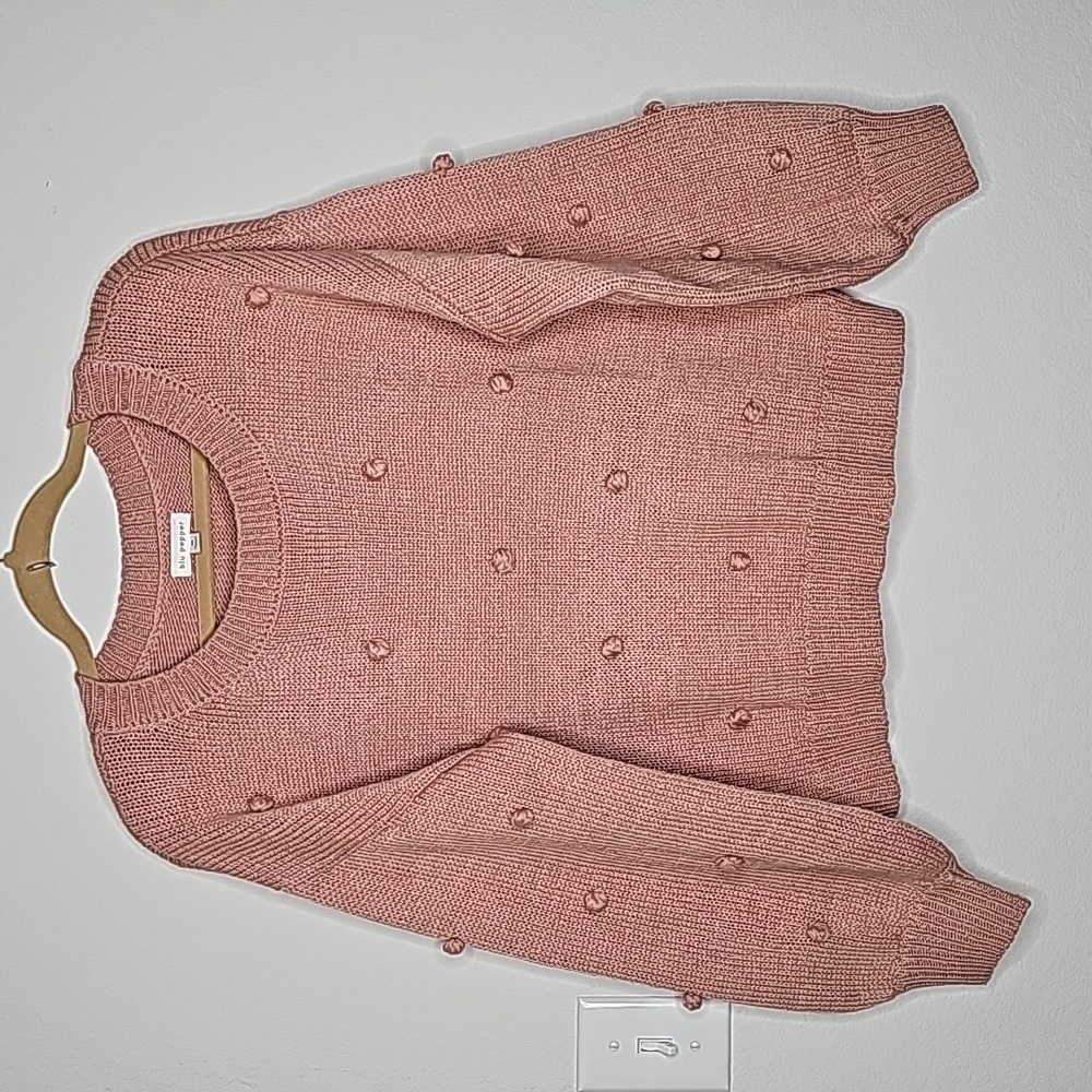 Blue Pepper Blush knit sweater Size M